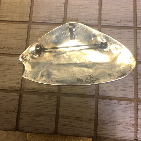 Vintage Sterling Silver Inlaid Pendant / Brooch - Picture 2 of 4